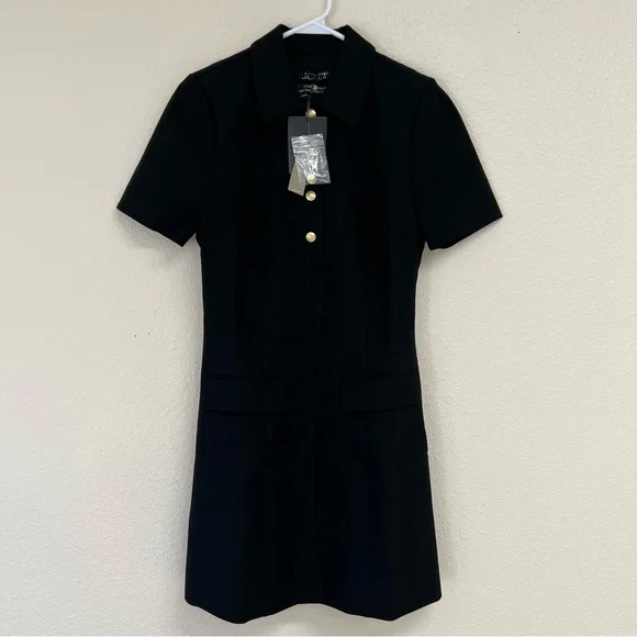 J. Crew Parc Dress Four Season Stretch Fabric in Black Size 6 NWT Mini - Picture 5 of 11